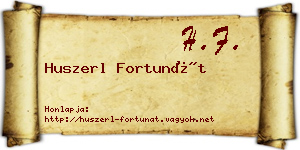 Huszerl Fortunát névjegykártya